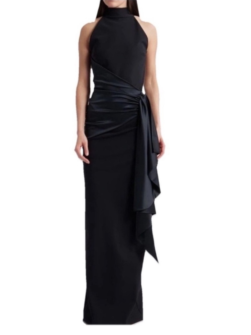 CHIARA BONI La Petite Robe Gudairi Column Gown in Black Maxi Dress Formal